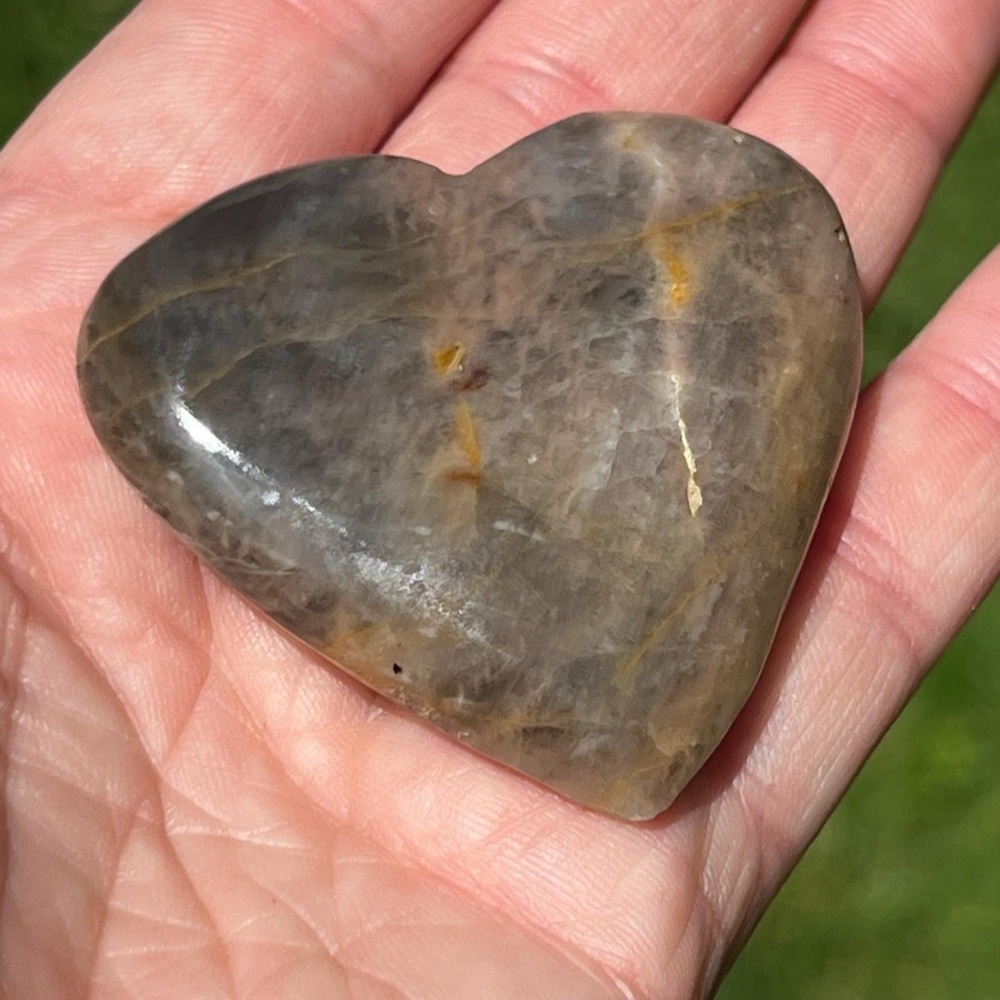 Black Moonstone Heart, 48 grams